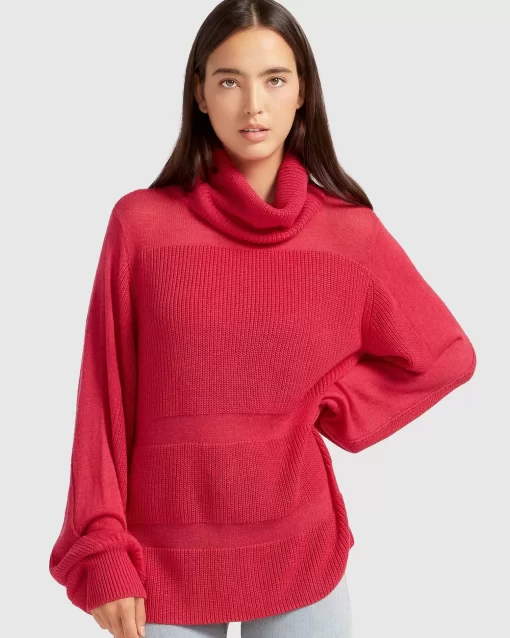 Belle & Bloom Nevermind Sheer Panelled Knit - Watermelon Discount