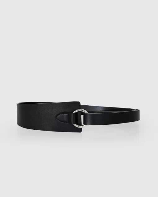 Belle & Bloom New Divide Leather Belt - Black Discount