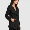 Belle & Bloom New Fit Bad Girl Wool Blend Moto Coat - Black Best