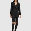 Belle & Bloom New Fit Bad Girl Wool Blend Moto Coat - Black Best