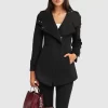 Belle & Bloom New Fit Bad Girl Wool Blend Moto Coat - Black Best