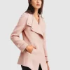 Belle & Bloom New Fit Bad Girl Wool Blend Moto Coat - Blush Shop