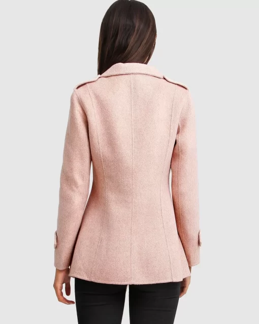 Belle & Bloom New Fit Bad Girl Wool Blend Moto Coat - Blush Shop