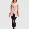 Belle & Bloom New Fit Bad Girl Wool Blend Moto Coat - Blush Shop