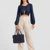 Belle & Bloom No Way Home Cropped Top - Navy Final Sale Fashion