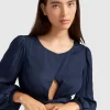 Belle & Bloom No Way Home Cropped Top - Navy Final Sale Fashion