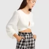 Belle & Bloom No Way Home Cropped Top - Off-White Cheap