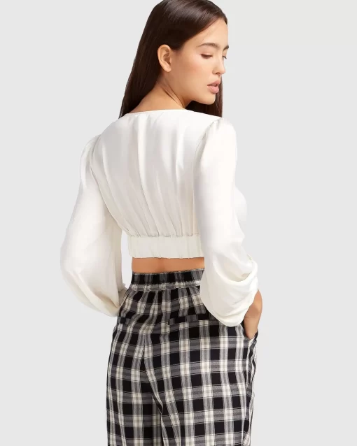 Belle & Bloom No Way Home Cropped Top - Off-White Cheap