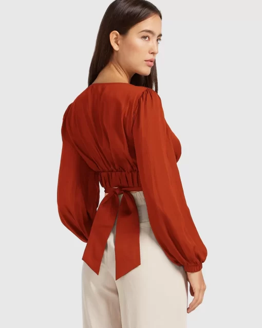 Belle & Bloom No Way Home Cropped Top - Terracotta Final Sale Flash Sale