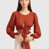 Belle & Bloom No Way Home Cropped Top - Terracotta Final Sale Best