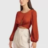 Belle & Bloom No Way Home Cropped Top - Terracotta Final Sale Best