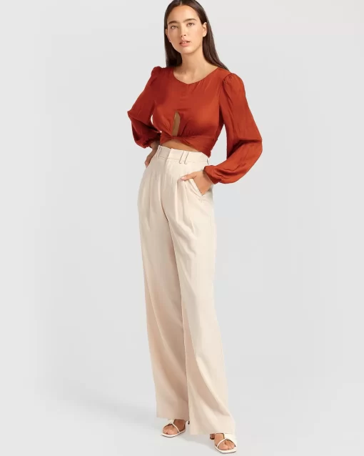 Belle & Bloom No Way Home Cropped Top - Terracotta Final Sale Best