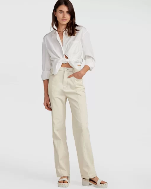 Belle & Bloom Obsessed Straight Leg Pant - Ivory Best Sale