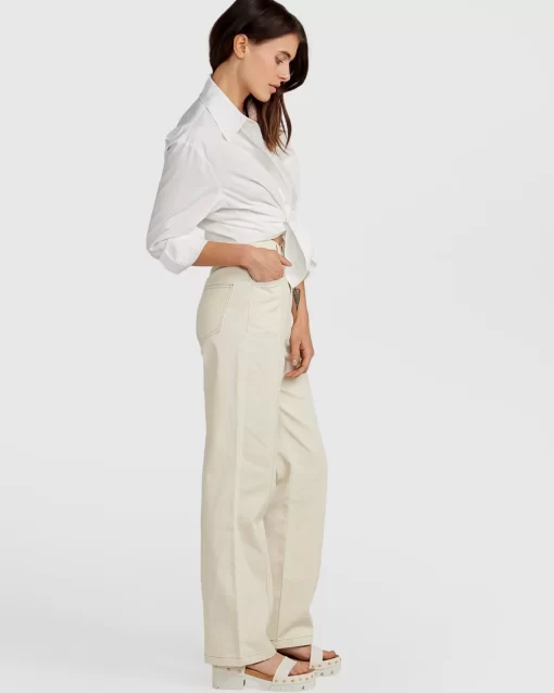 Belle & Bloom Obsessed Straight Leg Pant - Ivory Best Sale