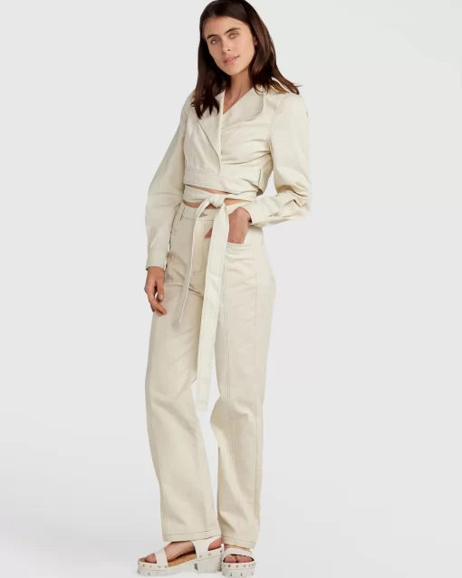 Belle & Bloom Obsessed Straight Leg Pant - Ivory Best Sale