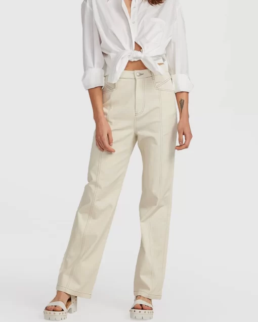 Belle & Bloom Obsessed Straight Leg Pant - Ivory Best Sale