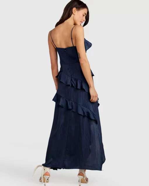 Belle & Bloom Ocean Eyes Tiered Maxi Dress - Navy Clearance