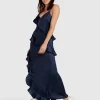 Belle & Bloom Ocean Eyes Tiered Maxi Dress - Navy Clearance