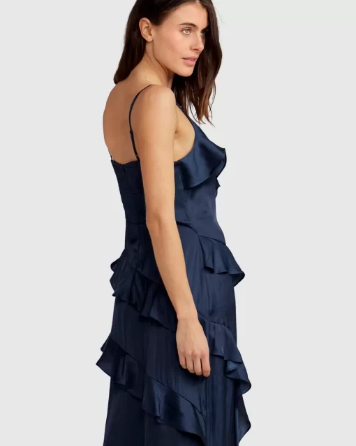 Belle & Bloom Ocean Eyes Tiered Maxi Dress - Navy Clearance