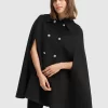 Belle & Bloom On My Mind Wool Blend Cape - Black Best