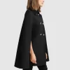 Belle & Bloom On My Mind Wool Blend Cape - Black Best