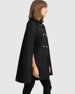 Belle & Bloom On My Mind Wool Blend Cape - Black Best