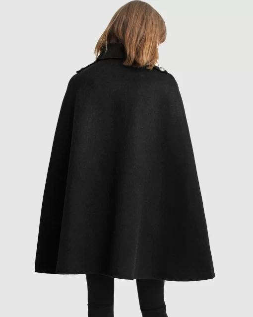 Belle & Bloom On My Mind Wool Blend Cape - Black Best