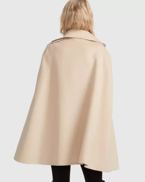 Belle & Bloom On My Mind Wool Blend Cape - Pale Oat Clearance