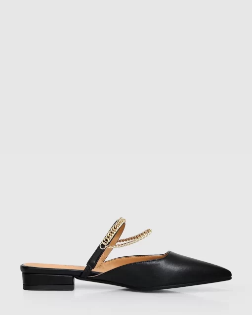 Belle & Bloom On The Go Leather Flat - Black Flash Sale