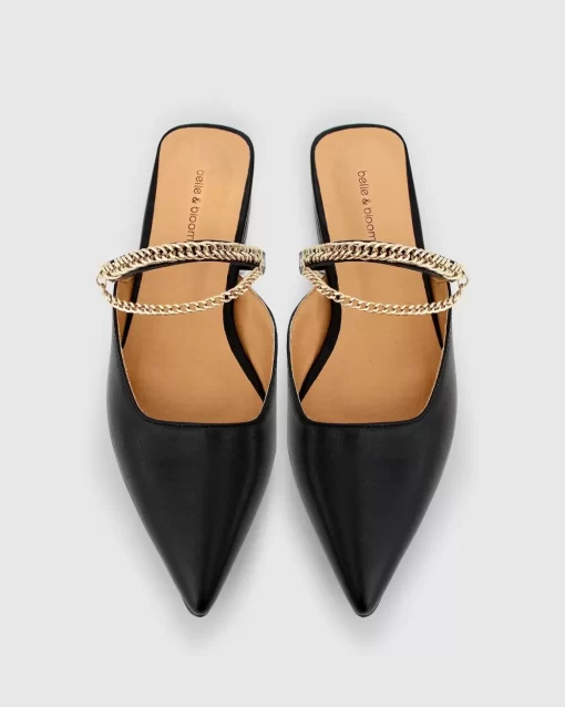 Belle & Bloom On The Go Leather Flat - Black Flash Sale