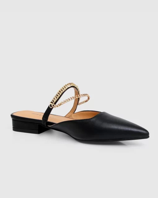 Belle & Bloom On The Go Leather Flat - Black Flash Sale