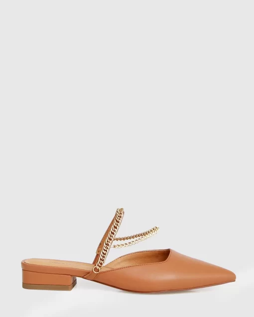 Belle & Bloom On The Go Leather Flat - Camel Clearance