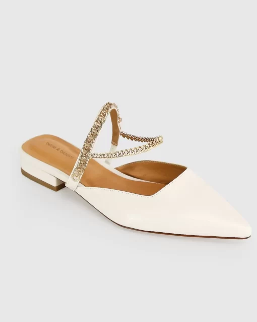 Belle & Bloom On The Go Leather Flat - Cream Store