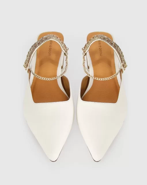 Belle & Bloom On The Go Leather Flat - Cream Store