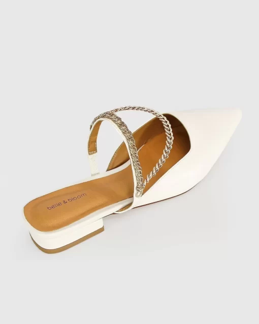 Belle & Bloom On The Go Leather Flat - Cream Store