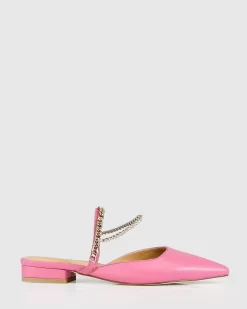 Belle & Bloom On The Go Leather Flat - Hot Pink Shop