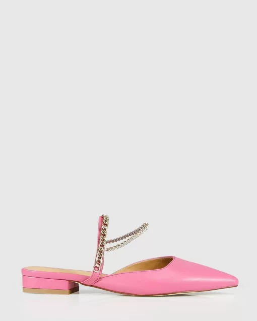 Belle & Bloom On The Go Leather Flat - Hot Pink Shop