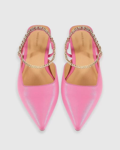 Belle & Bloom On The Go Leather Flat - Hot Pink Shop