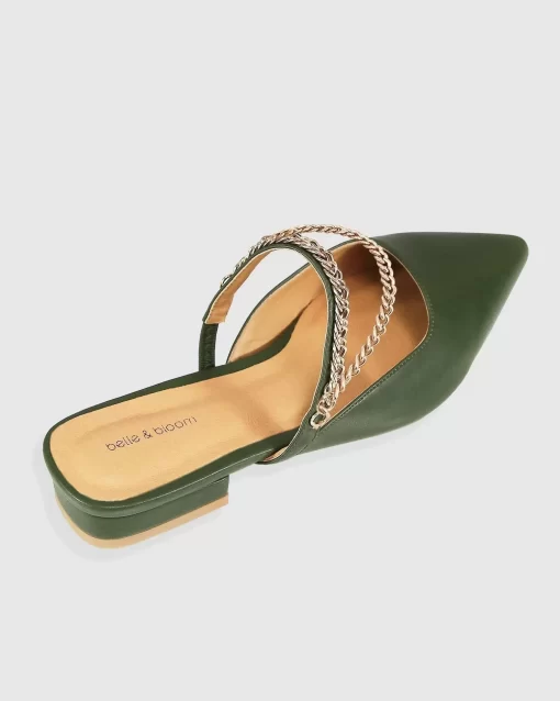 Belle & Bloom On The Go Leather Flat - Khaki Flash Sale