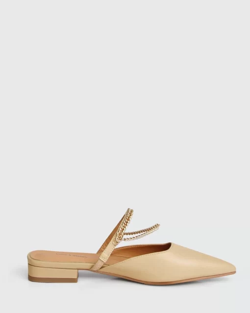 Belle & Bloom On The Go Leather Flat - Sand Store