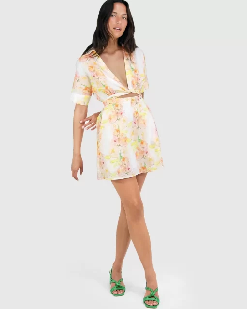 Belle & Bloom Open Arms Cut Out Dress - Floral Bouquet Fashion