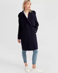 Belle & Bloom Palm City Wool Blend Coat - Navy Best Sale