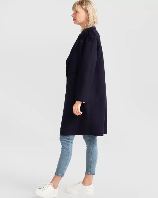 Belle & Bloom Palm City Wool Blend Coat - Navy Best Sale