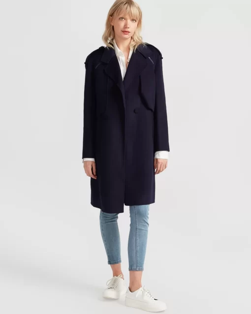 Belle & Bloom Palm City Wool Blend Coat - Navy Best Sale