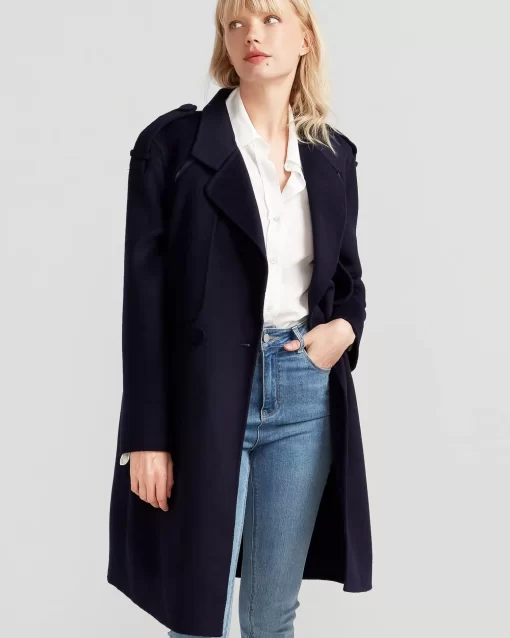 Belle & Bloom Palm City Wool Blend Coat - Navy Best Sale