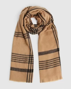 Belle & Bloom Panorama Check Scarf - Camel Fashion