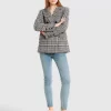 Belle & Bloom Piccadilly Wool Blend Plaid Blazer - Grey New