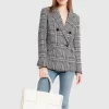 Belle & Bloom Piccadilly Wool Blend Plaid Blazer - Grey New