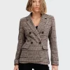 Belle & Bloom Piccadilly Wool Blend Plaid Blazer - Oat Shop