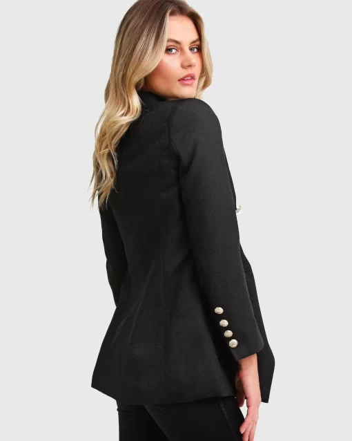 Belle & Bloom Princess Polina Textured Weave Blazer - Black Best